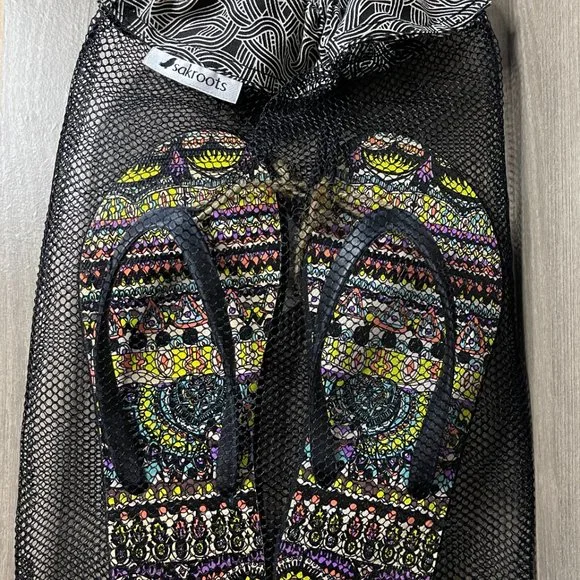 Sakroots Flip Flops Sandals & Mesh Bag NWT - Picture 4 of 5